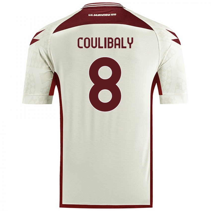 Kinder Mamadou Coulibaly #8 Cremefarben Auswärtstrikot Trikot 2024/25 T-Shirt Österreich