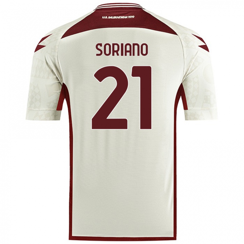 Kinder Roberto Soriano #21 Cremefarben Auswärtstrikot Trikot 2024/25 T-Shirt Österreich