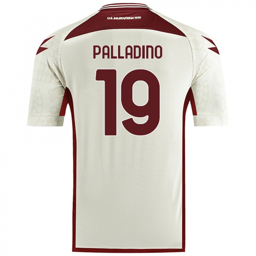 Kinder Alfonso Palladino #19 Cremefarben Auswärtstrikot Trikot 2024/25 T-Shirt Österreich