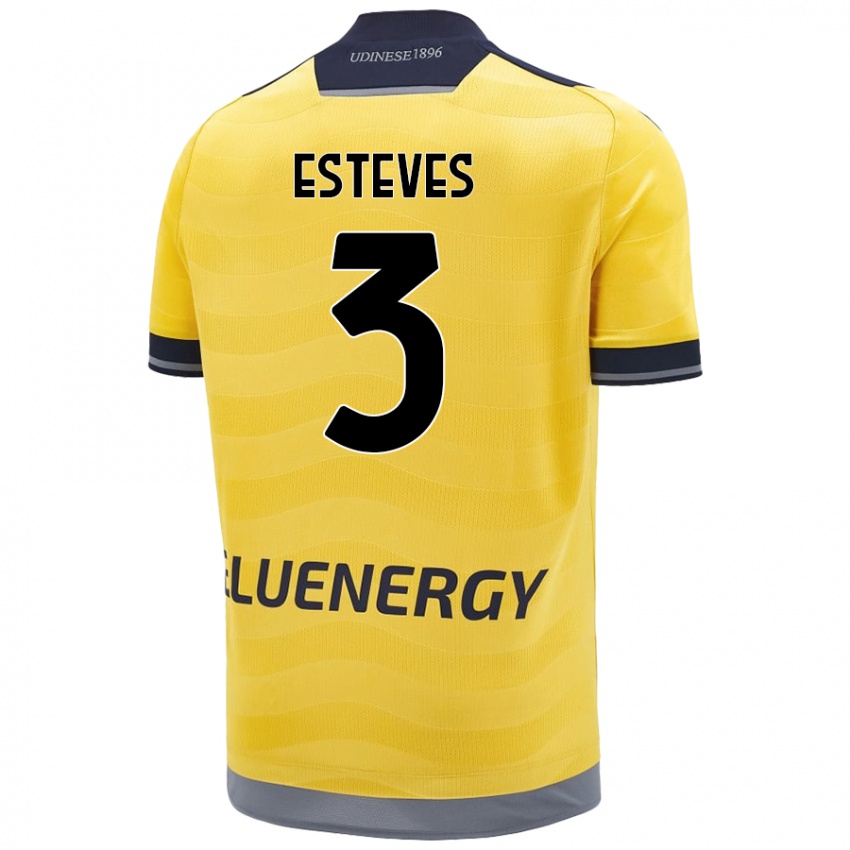 Kinder Gonçalo Esteves #3 Golden Auswärtstrikot Trikot 2024/25 T-Shirt Österreich