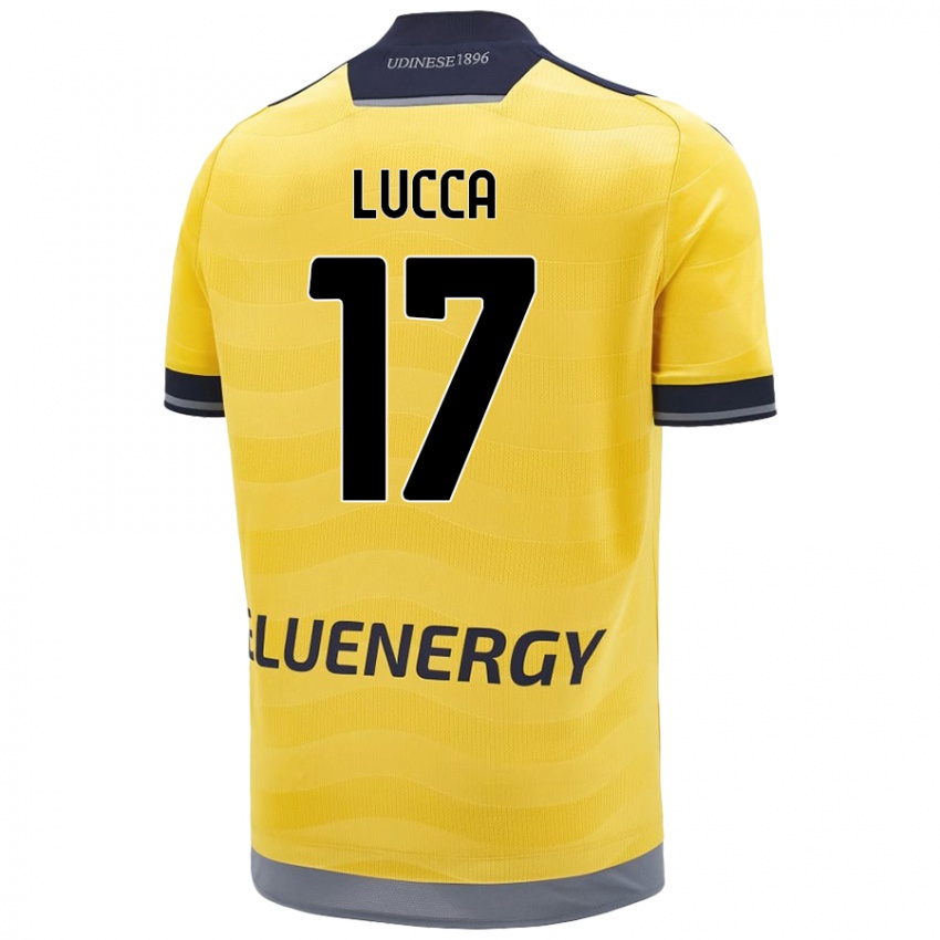 Kinder Lorenzo Lucca #17 Golden Auswärtstrikot Trikot 2024/25 T-Shirt Österreich