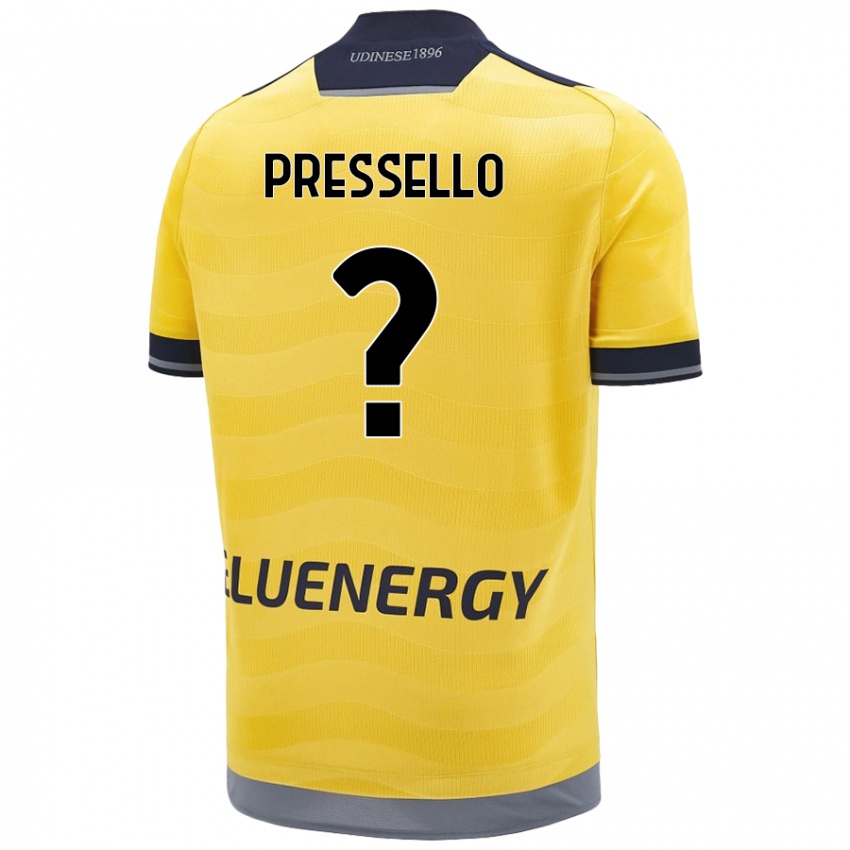 Kinder Matteo Pressello #0 Golden Auswärtstrikot Trikot 2024/25 T-Shirt Österreich