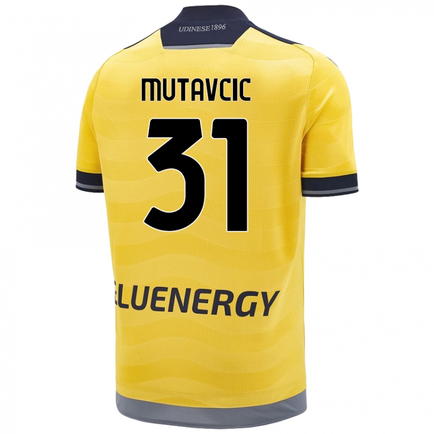 Kinder Jan Mutavcic #31 Golden Auswärtstrikot Trikot 2024/25 T-Shirt Österreich