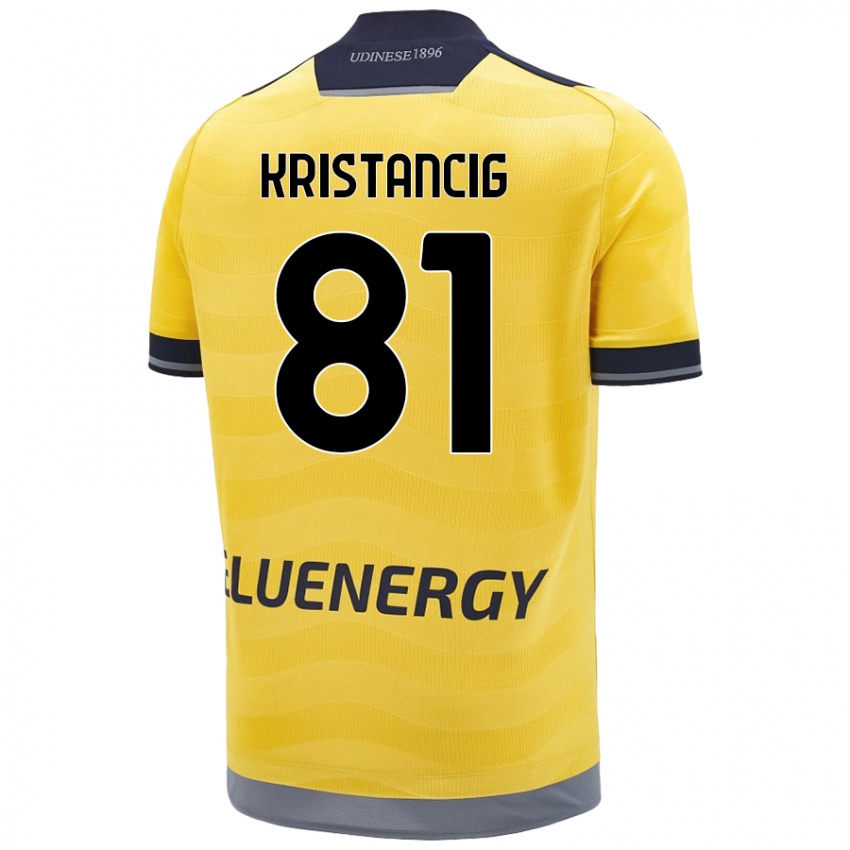 Kinder Luca Kristancig #81 Golden Auswärtstrikot Trikot 2024/25 T-Shirt Österreich