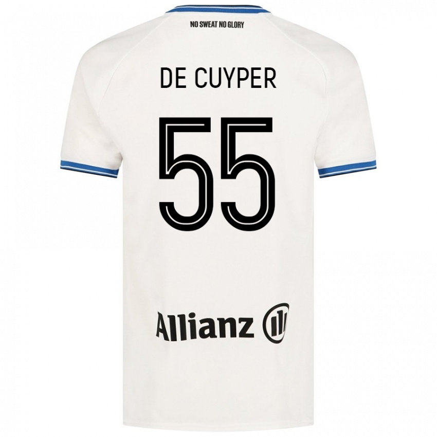 Kinder Maxim De Cuyper #55 Weiß Auswärtstrikot Trikot 2024/25 T-Shirt Österreich