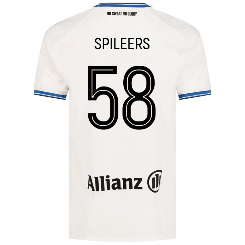 Kinder Jorne Spileers #58 Weiß Auswärtstrikot Trikot 2024/25 T-Shirt Österreich