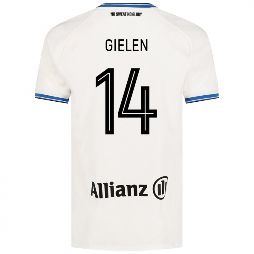 Kinder Sterre Gielen #14 Weiß Auswärtstrikot Trikot 2024/25 T-Shirt Österreich