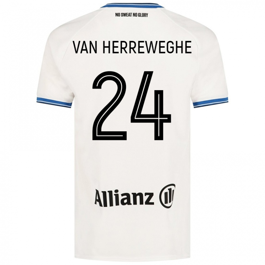 Kinder Febe Van Herreweghe #24 Weiß Auswärtstrikot Trikot 2024/25 T-Shirt Österreich