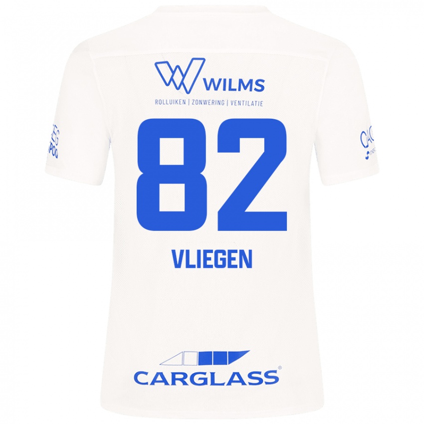 Kinder Olivier Vliegen #82 Weiß Auswärtstrikot Trikot 2024/25 T-Shirt Österreich