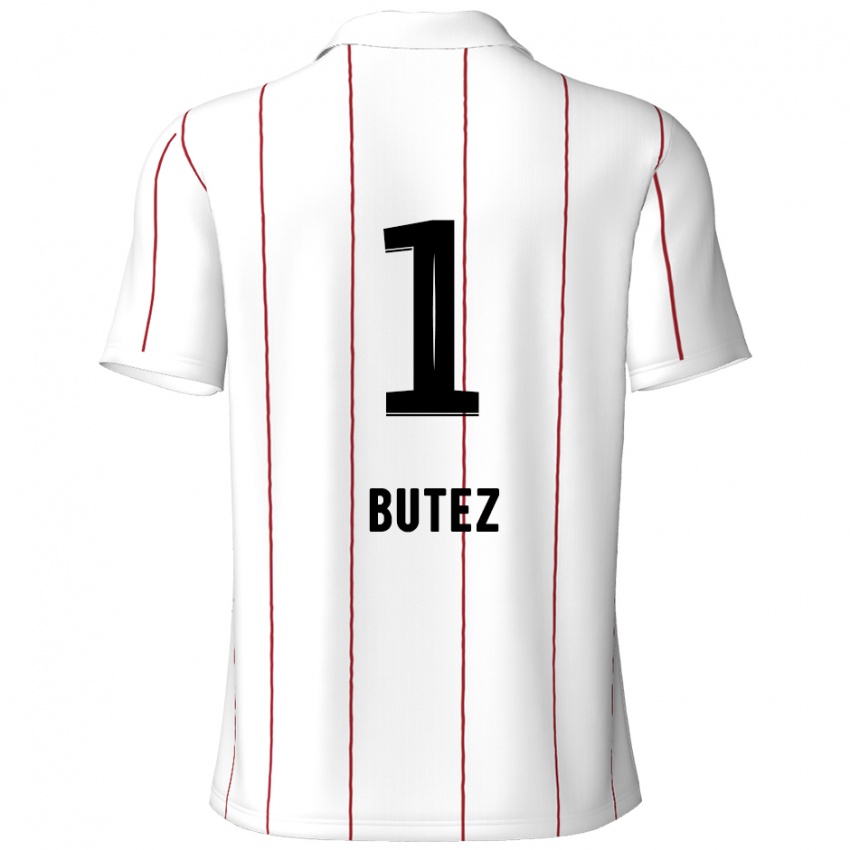 Kinder Jean Butez #1 Weiß Schwarz Auswärtstrikot Trikot 2024/25 T-Shirt Österreich