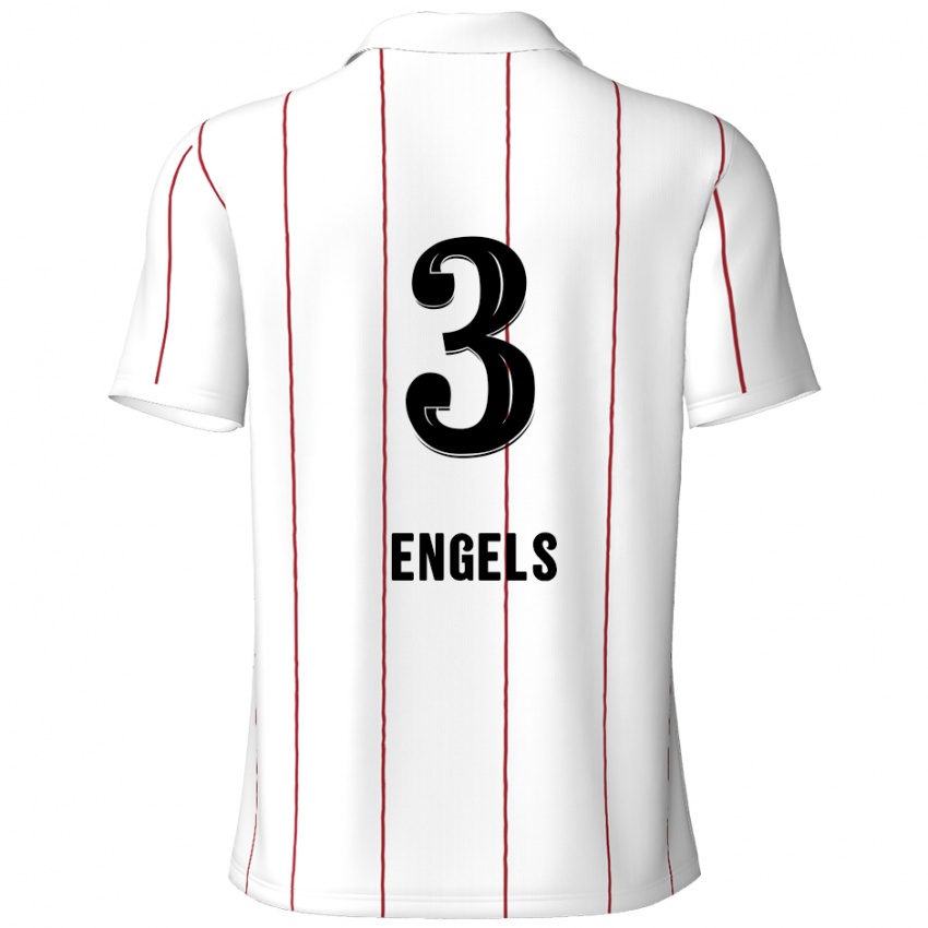 Kinder Björn Engels #3 Weiß Schwarz Auswärtstrikot Trikot 2024/25 T-Shirt Österreich