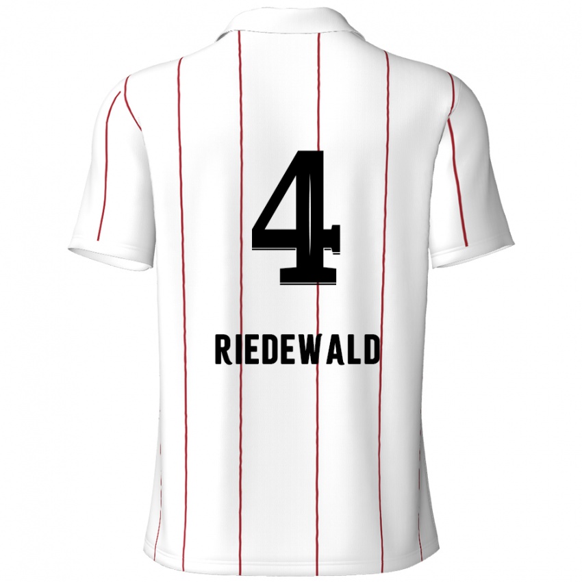 Kinder Jairo Riedewald #4 Weiß Schwarz Auswärtstrikot Trikot 2024/25 T-Shirt Österreich