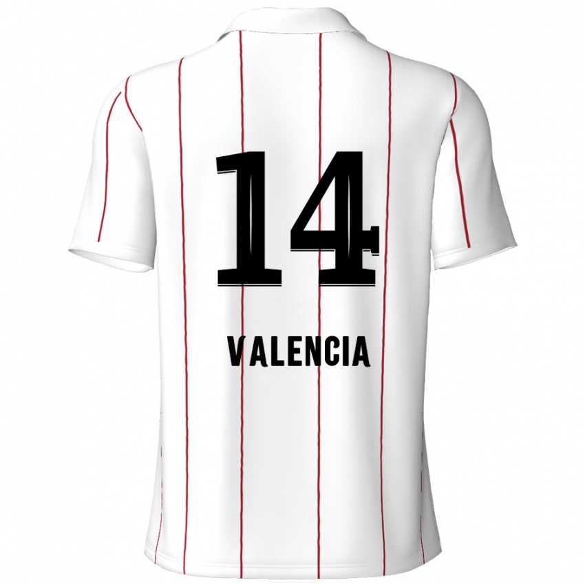 Kinder Anthony Valencia #14 Weiß Schwarz Auswärtstrikot Trikot 2024/25 T-Shirt Österreich