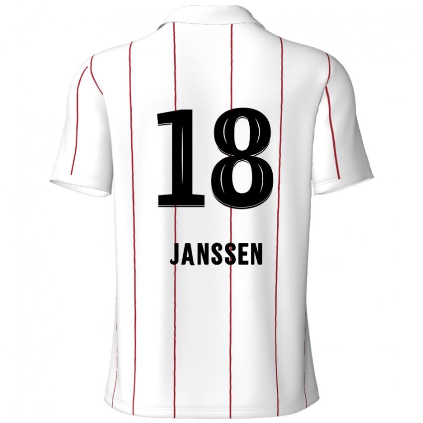 Kinder Vincent Janssen #18 Weiß Schwarz Auswärtstrikot Trikot 2024/25 T-Shirt Österreich