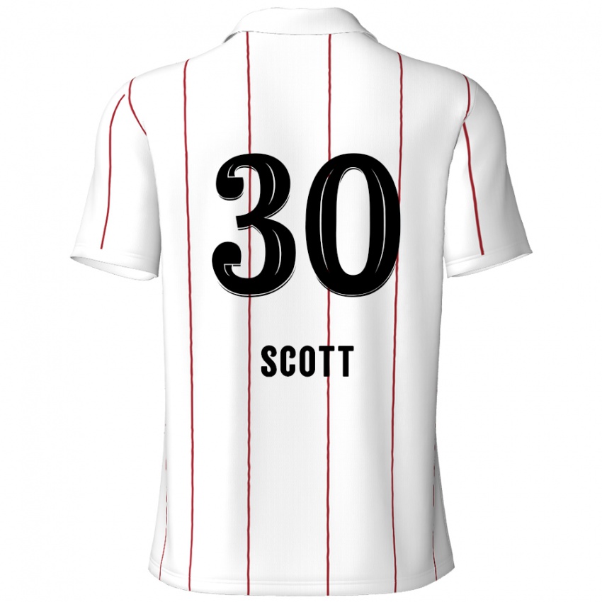 Kinder Christopher Scott #30 Weiß Schwarz Auswärtstrikot Trikot 2024/25 T-Shirt Österreich