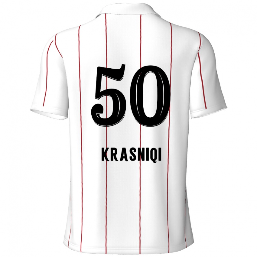 Kinder Laurit Krasniqi #50 Weiß Schwarz Auswärtstrikot Trikot 2024/25 T-Shirt Österreich