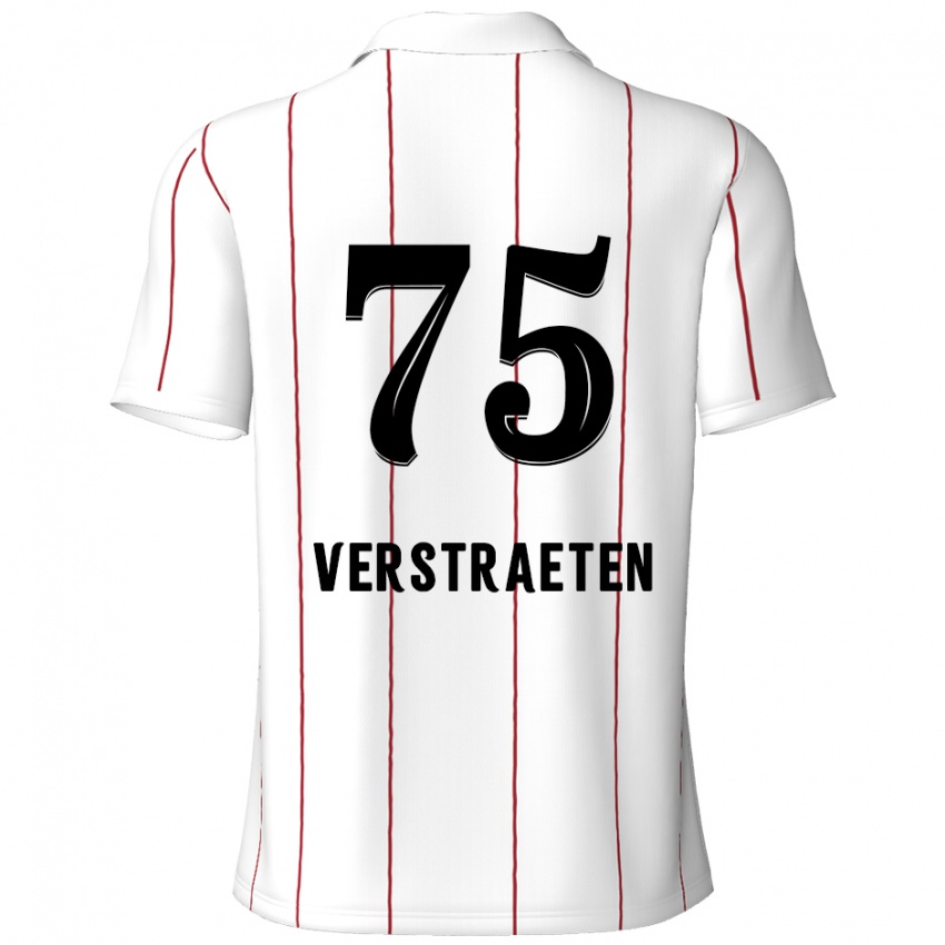 Kinder Andreas Verstraeten #75 Weiß Schwarz Auswärtstrikot Trikot 2024/25 T-Shirt Österreich