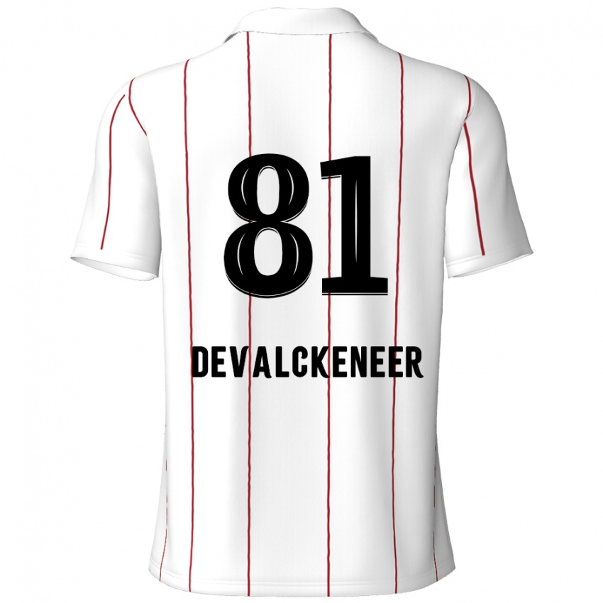 Kinder Niels Devalckeneer #81 Weiß Schwarz Auswärtstrikot Trikot 2024/25 T-Shirt Österreich