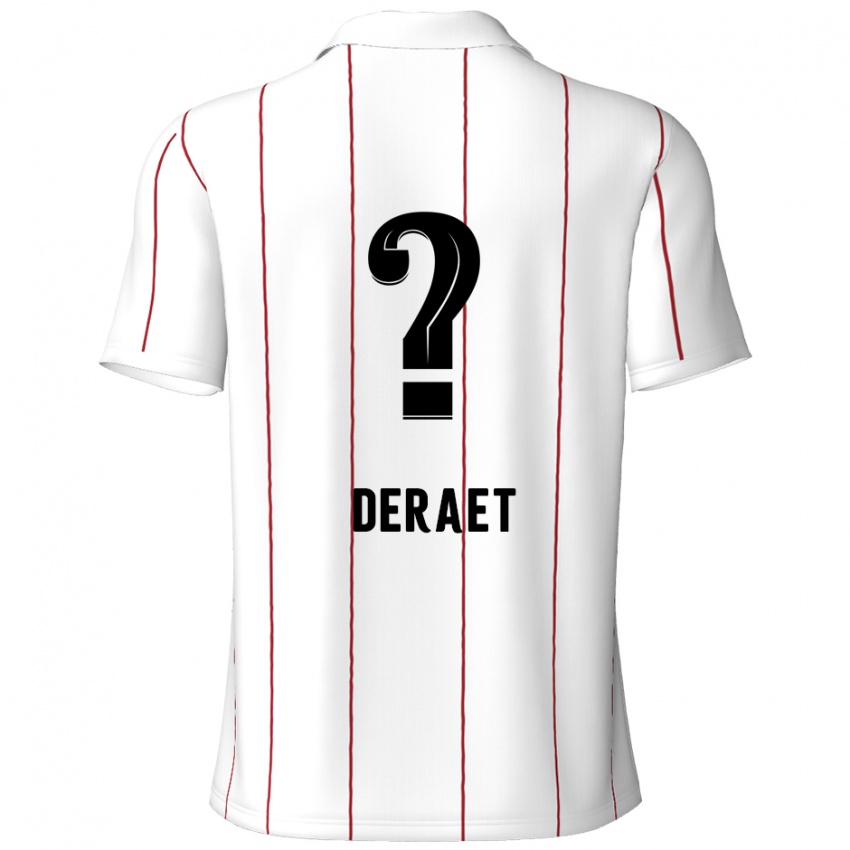 Kinder Xavi Deraet #0 Weiß Schwarz Auswärtstrikot Trikot 2024/25 T-Shirt Österreich