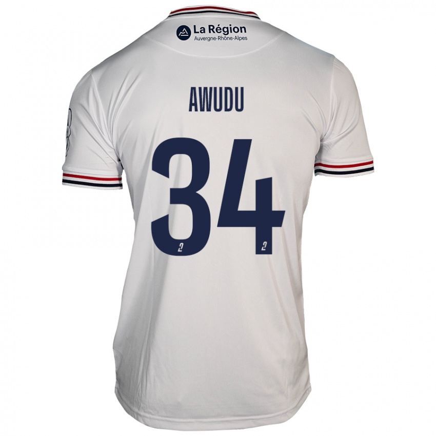 Kinder Sumaila Awudu #34 Weiß Auswärtstrikot Trikot 2024/25 T-Shirt Österreich