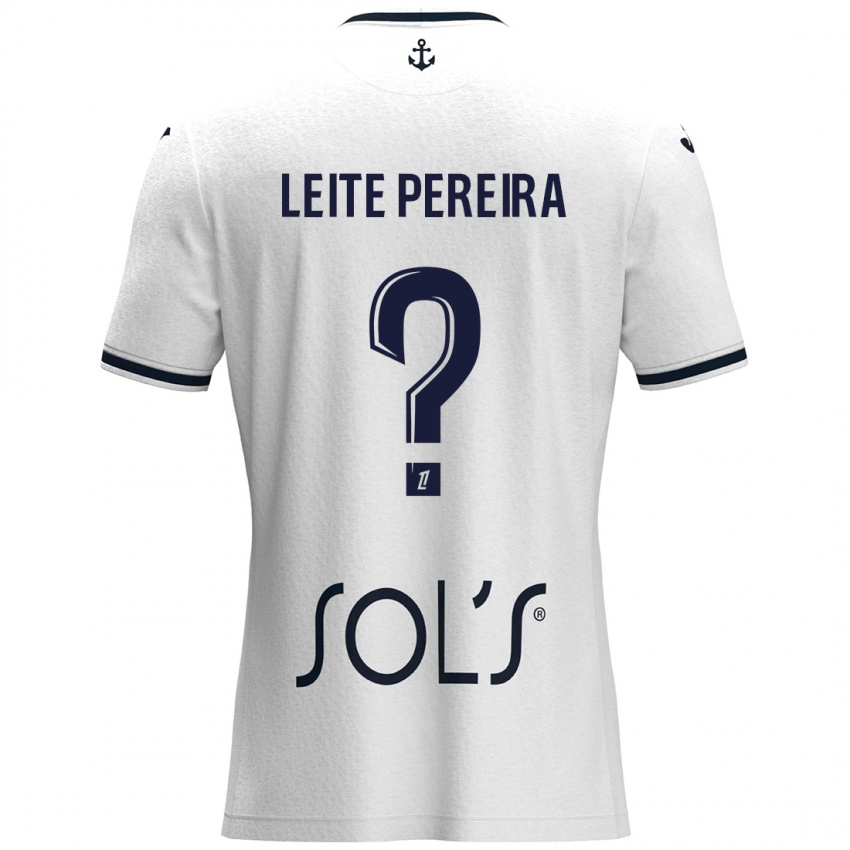 Kinder Matéo Leite Pereira #0 Weiß Dunkelblau Auswärtstrikot Trikot 2024/25 T-Shirt Österreich