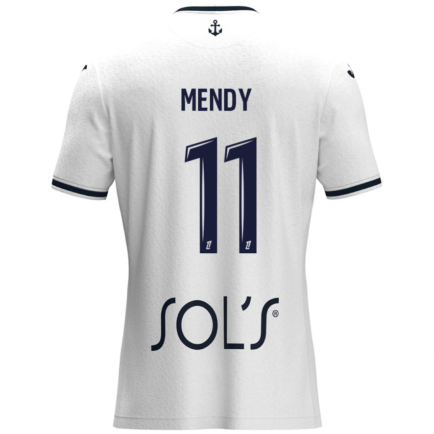 Kinder Mélinda Mendy #11 Weiß Dunkelblau Auswärtstrikot Trikot 2024/25 T-Shirt Österreich