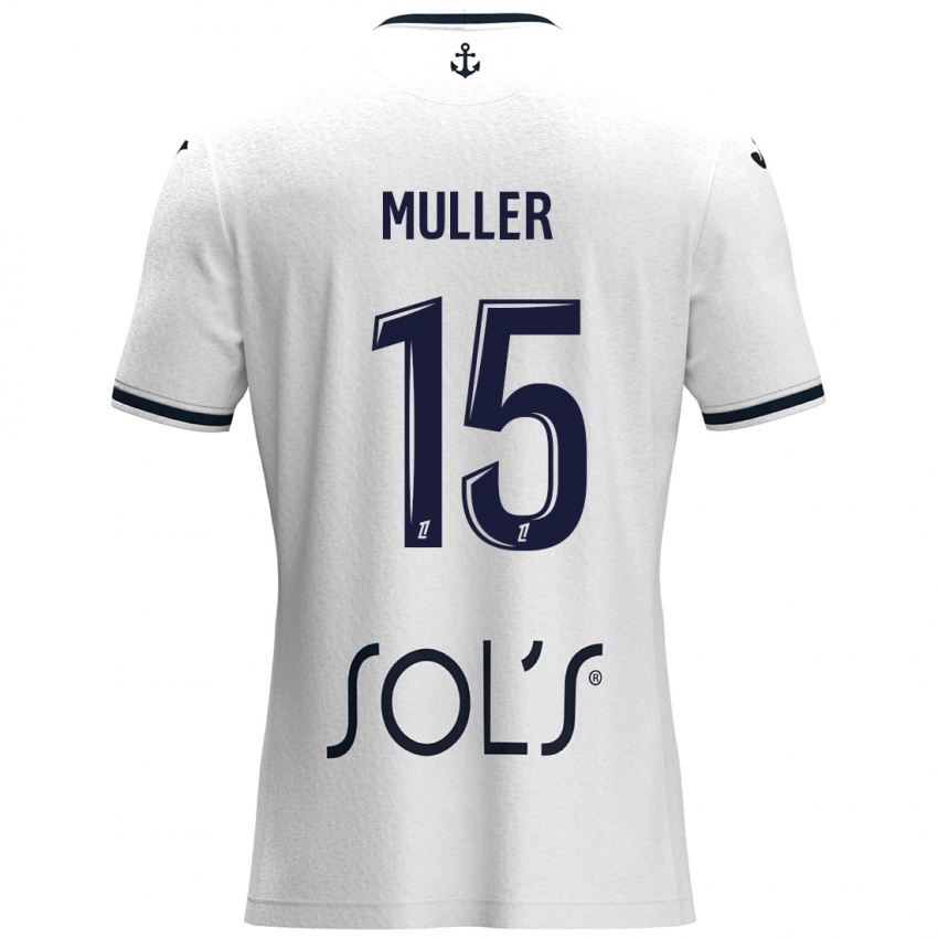 Kinder Laura Muller #15 Weiß Dunkelblau Auswärtstrikot Trikot 2024/25 T-Shirt Österreich