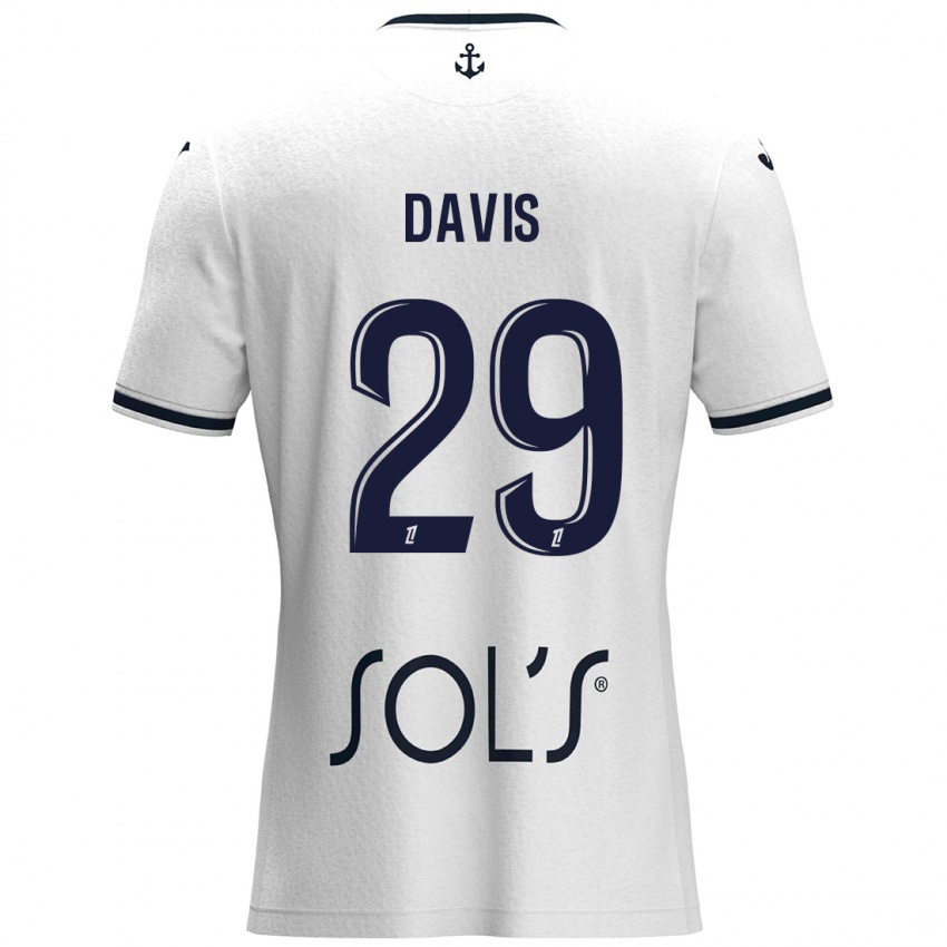 Kinder Deja Davis #29 Weiß Dunkelblau Auswärtstrikot Trikot 2024/25 T-Shirt Österreich