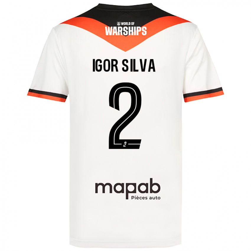 Kinder Igor Silva #2 Weiß Auswärtstrikot Trikot 2024/25 T-Shirt Österreich