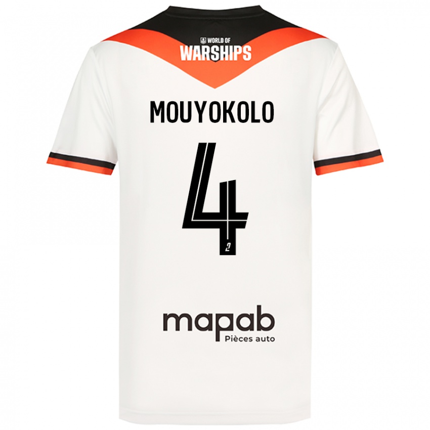 Kinder Loris Mouyokolo #4 Weiß Auswärtstrikot Trikot 2024/25 T-Shirt Österreich