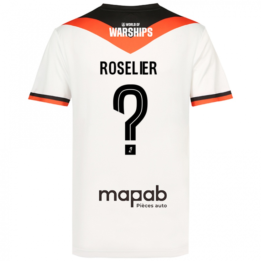 Kinder Nathan Roselier #0 Weiß Auswärtstrikot Trikot 2024/25 T-Shirt Österreich