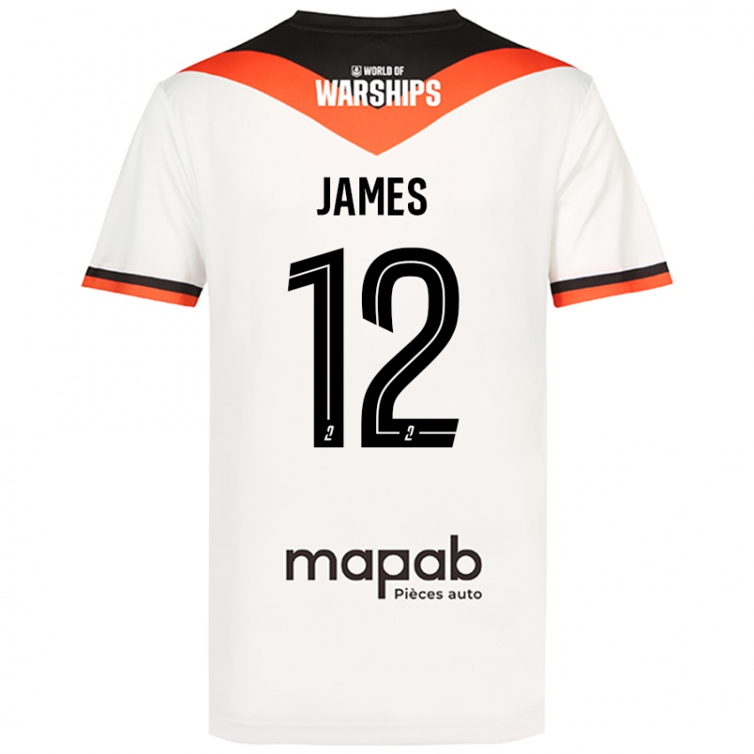 Kinder Isaac James #12 Weiß Auswärtstrikot Trikot 2024/25 T-Shirt Österreich