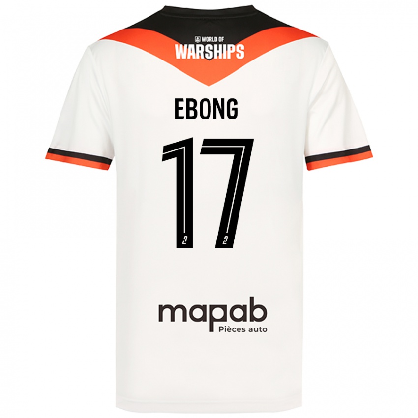 Kinder Arthur Ebong #17 Weiß Auswärtstrikot Trikot 2024/25 T-Shirt Österreich