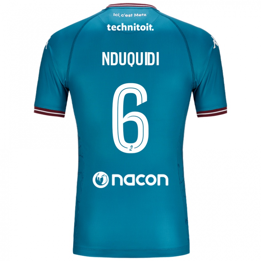 Kinder Joseph Nduquidi #6 Blau Petrol Auswärtstrikot Trikot 2024/25 T-Shirt Österreich