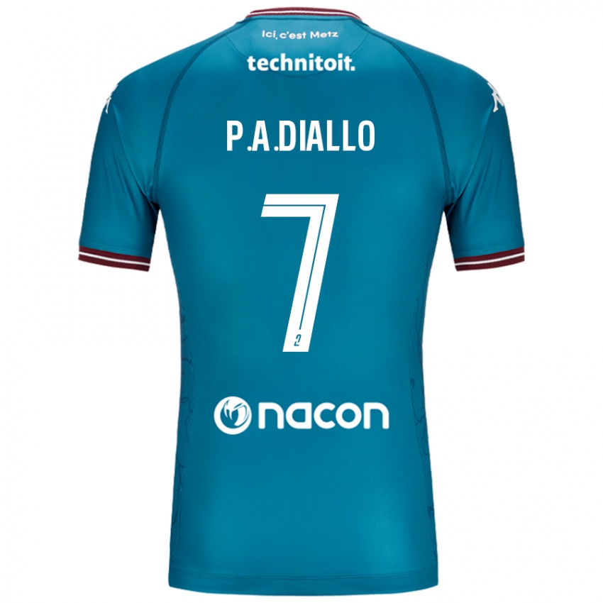 Kinder Papa Amadou Diallo #7 Blau Petrol Auswärtstrikot Trikot 2024/25 T-Shirt Österreich