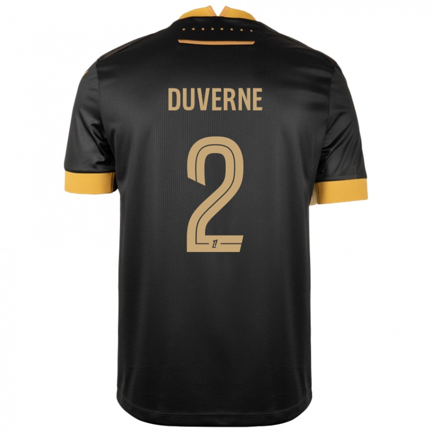 Kinder Jean-Kévin Duverne #2 Schwarz Braun Auswärtstrikot Trikot 2024/25 T-Shirt Österreich