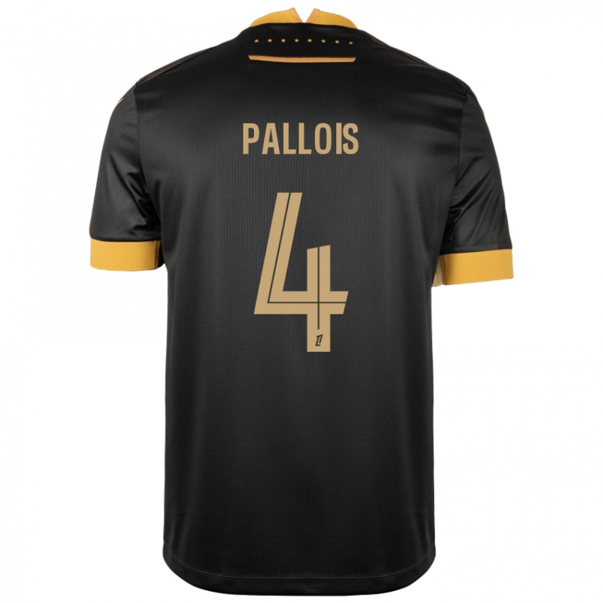 Kinder Nicolas Pallois #4 Schwarz Braun Auswärtstrikot Trikot 2024/25 T-Shirt Österreich