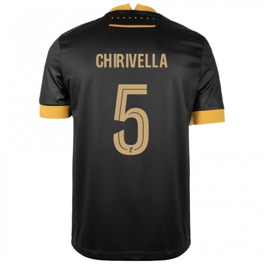 Kinder Pedro Chirivella #5 Schwarz Braun Auswärtstrikot Trikot 2024/25 T-Shirt Österreich