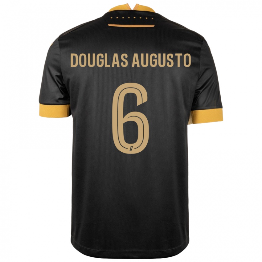 Kinder Douglas Augusto #6 Schwarz Braun Auswärtstrikot Trikot 2024/25 T-Shirt Österreich