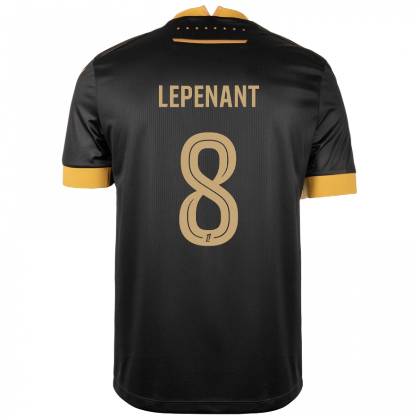 Kinder Johann Lepenant #8 Schwarz Braun Auswärtstrikot Trikot 2024/25 T-Shirt Österreich