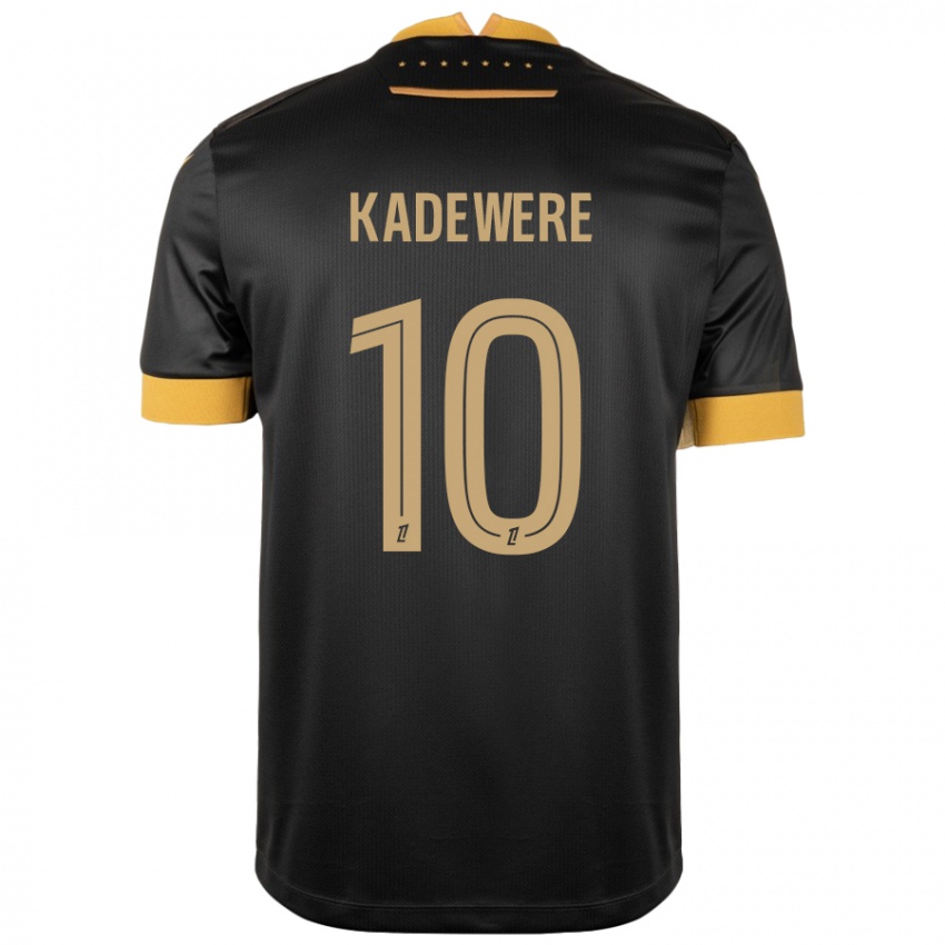 Kinder Tino Kadewere #10 Schwarz Braun Auswärtstrikot Trikot 2024/25 T-Shirt Österreich