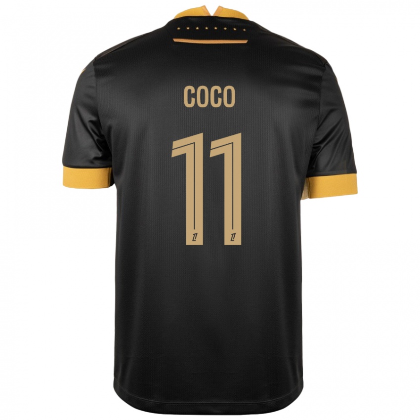 Kinder Marcus Coco #11 Schwarz Braun Auswärtstrikot Trikot 2024/25 T-Shirt Österreich