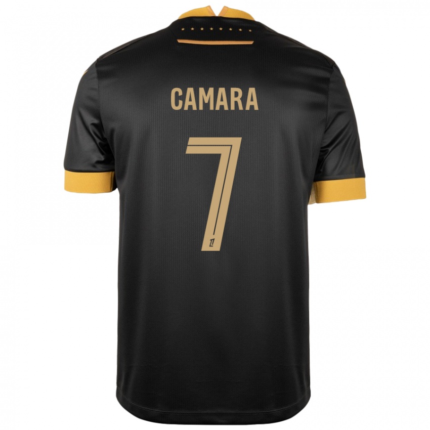 Kinder Mohamed Camara #7 Schwarz Braun Auswärtstrikot Trikot 2024/25 T-Shirt Österreich