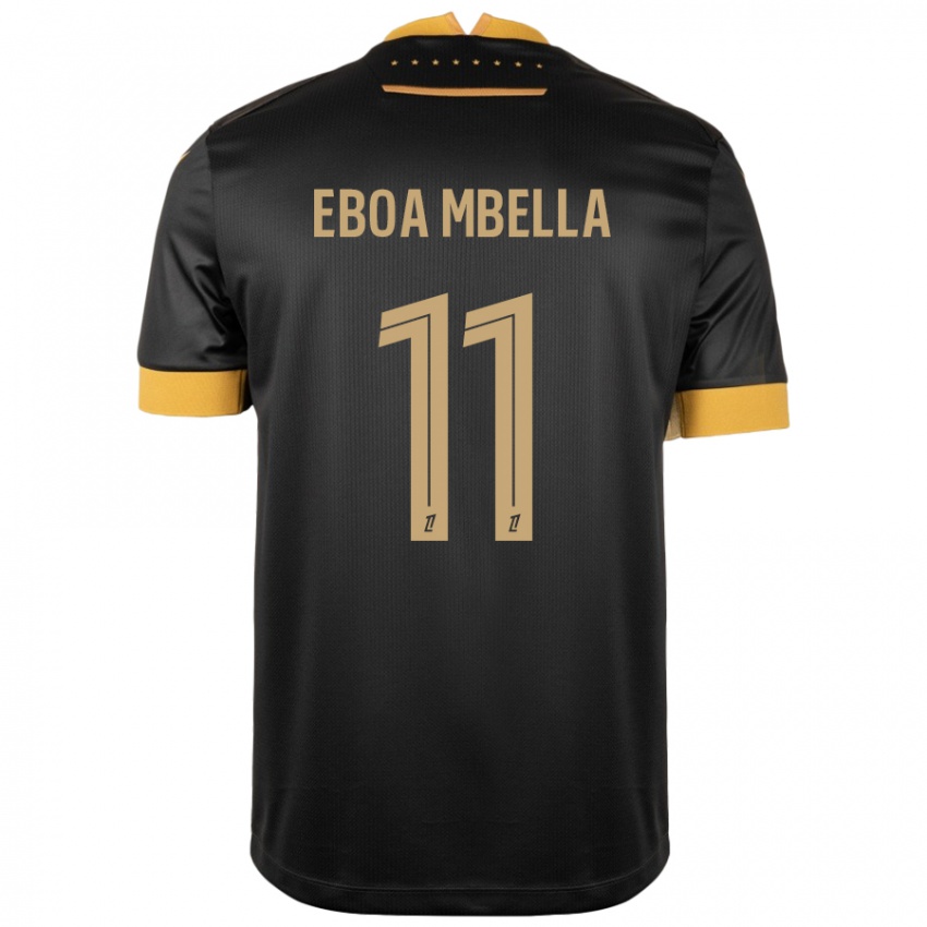 Kinder Eden Eboa Mbella #11 Schwarz Braun Auswärtstrikot Trikot 2024/25 T-Shirt Österreich