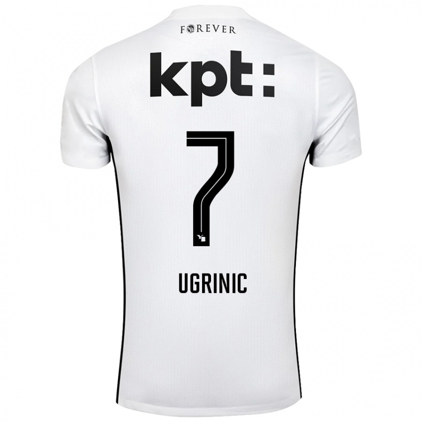 Kinder Filip Ugrinic #7 Weiß Schwarz Auswärtstrikot Trikot 2024/25 T-Shirt Österreich