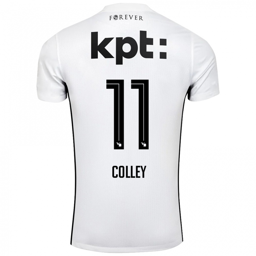 Kinder Ebrima Colley #11 Weiß Schwarz Auswärtstrikot Trikot 2024/25 T-Shirt Österreich