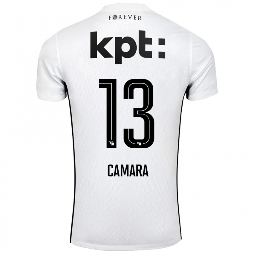 Kinder Mohamed Camara #13 Weiß Schwarz Auswärtstrikot Trikot 2024/25 T-Shirt Österreich