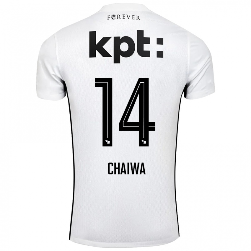 Kinder Miguel Chaiwa #14 Weiß Schwarz Auswärtstrikot Trikot 2024/25 T-Shirt Österreich