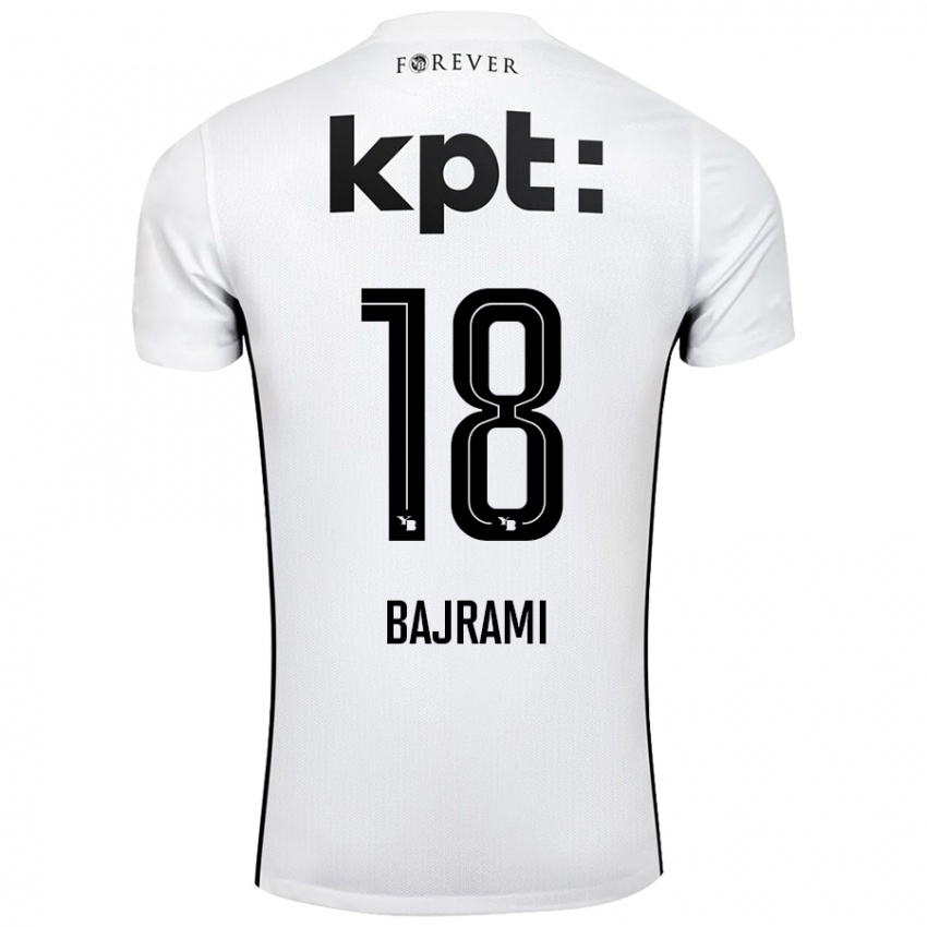 Kinder Ardian Bajrami #18 Weiß Schwarz Auswärtstrikot Trikot 2024/25 T-Shirt Österreich