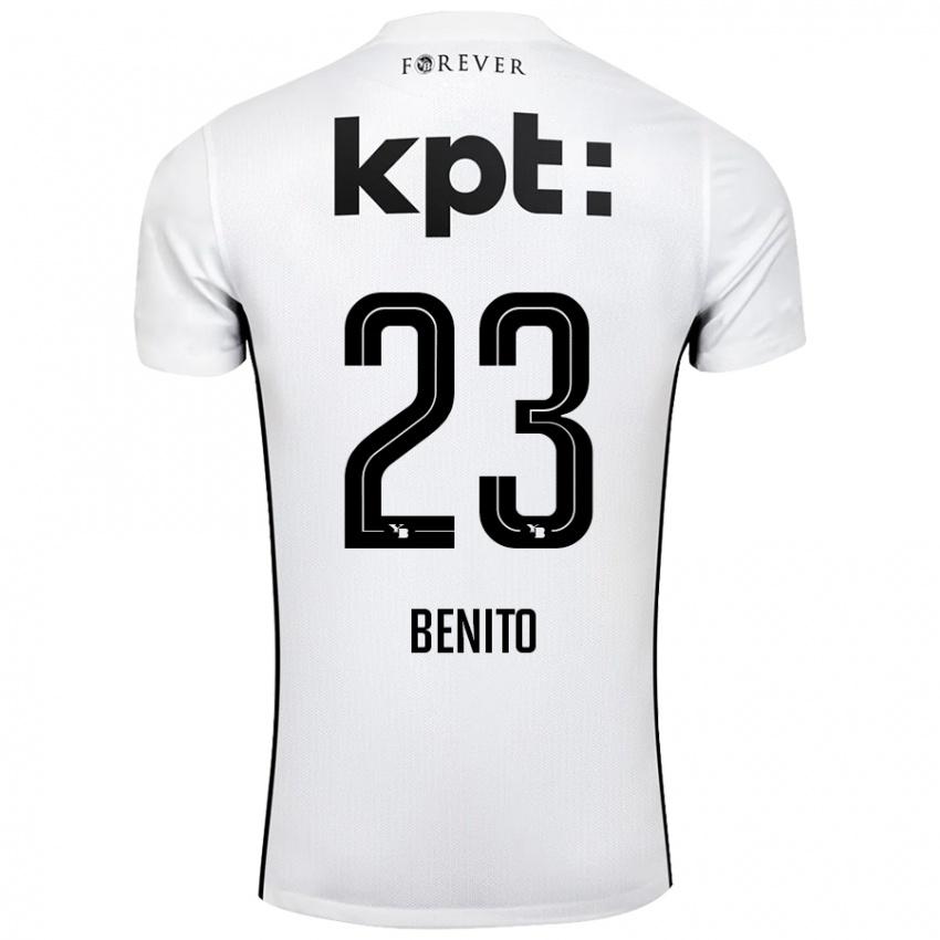 Kinder Loris Benito #23 Weiß Schwarz Auswärtstrikot Trikot 2024/25 T-Shirt Österreich